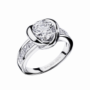 Swan Princesse ring, white gold, 0,30ct diamonds
