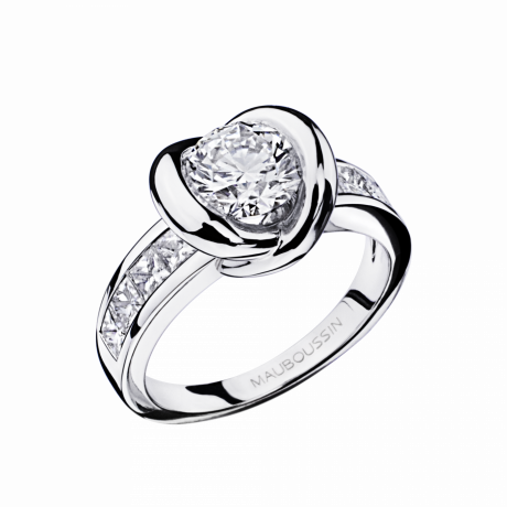Swan Princesse ring, rose gold, 0,20ct diamonds