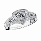 Dream and Love ring, white gold, diamond 0,30 carat approx., paved diamonds