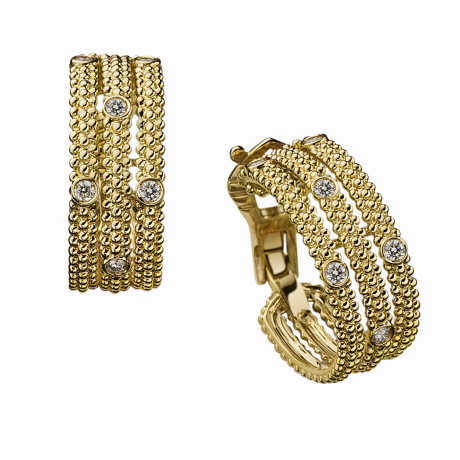 Le Premier Jour Earrings, yellow gold and diamonds