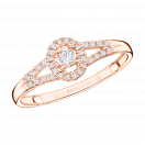 Vie, Liberté et Amour ring, pink gold, diamonds