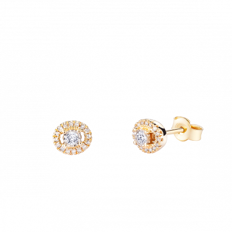 Vie, Liberté et Amour earrings, yellow gold, diamonds