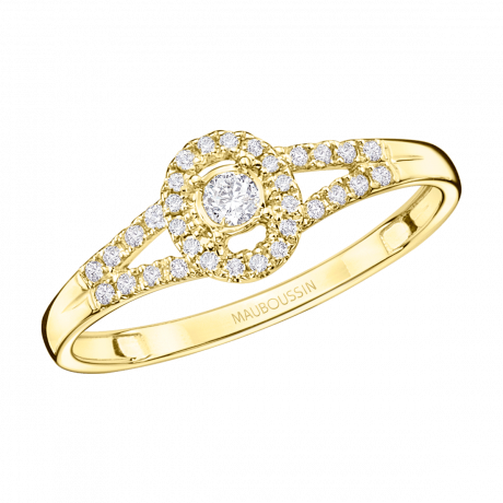 Vie, Liberté et Amour ring, yellow gold, diamonds