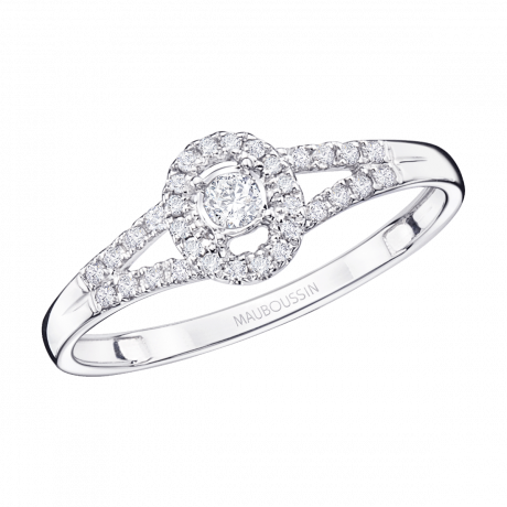 Vie, Liberté et Amour ring, white gold, diamonds