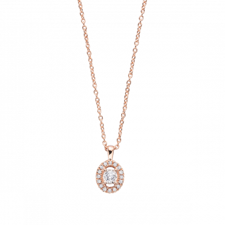 Vie, Liberté et Amour pendant, pink gold, diamonds