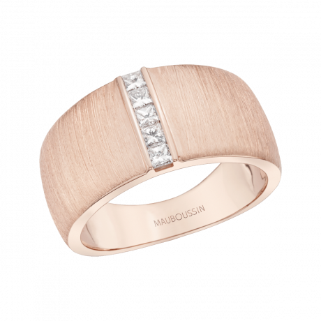 Un Petit Pont d'Amour ring, pink gold and diamonds