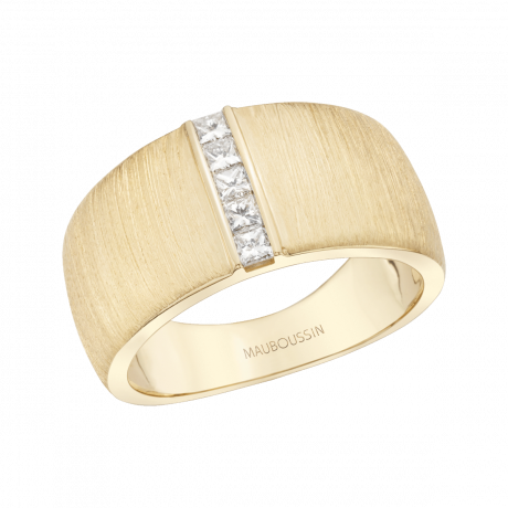 Un Petit Pont d'Amour ring, yellow gold and diamonds