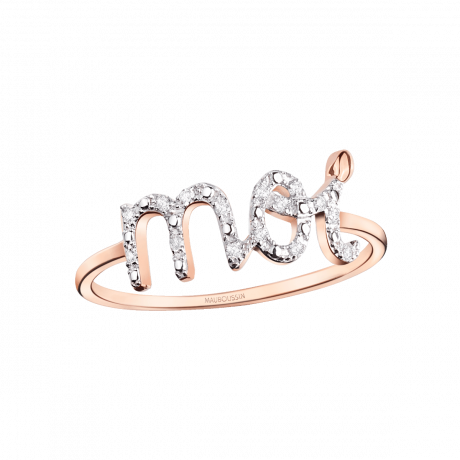 Moi ring, pink gold and diamonds