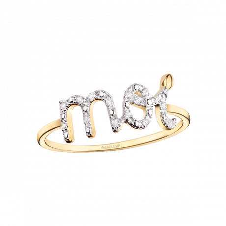 Moi ring, yellow gold and diamonds