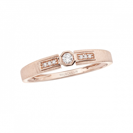 Petit Serment ring, pink gold and diamonds