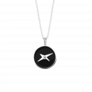 Étoile Universelle pendant, silver, white gold, black lacquer and diamonds