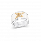 La Star de la Côte d'Azur ring, silver, yellow gold, white lacquer and diamonds