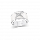 La Star de la Côte d'Azur ring, silver, white gold, white lacquer and diamonds