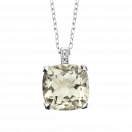 Petit Visage d'Amour pendant, white gold, green amethyst and diamonds