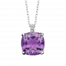 Petit Visage d'Amour Pendant, white gold, amethyst and diamonds