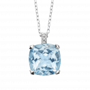 Petit Visage d'Amour pendant, white gold, blue topaz and diamonds