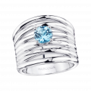 La Grande Bleue ring, silver blue topaz and diamonds