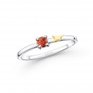 Étoile Émotion ring, white gold, yellow gold star, orange sapphire