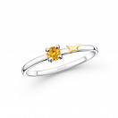 Étoile Émotion ring, white gold, yellow gold star, yellow sapphire