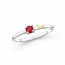 Étoile Émotion ring, white gold, yellow gold star, ruby