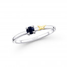 Étoile Émotion ring, white gold, yellow gold star, sapphire