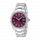 De Midi à Minuit watch, steel, purple dial