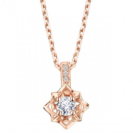 Ma Reine d'Amour No. 2 pendant, pink gold and diamonds