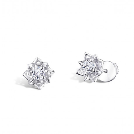 Ma Reine d'Amour No. 1 earrings, white gold and diamonds