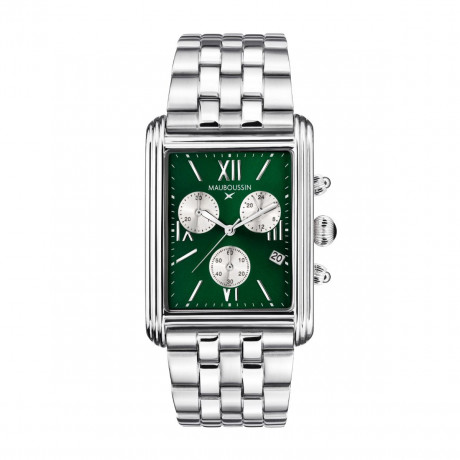 Avenue Victor Hugo watch, Steel, Green dial