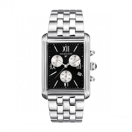 Avenue Victor Hugo watch, Steel, Black dial