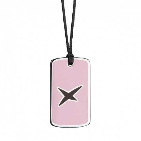 Margarita l'Ivresse pendant, Silver, pink lacquer