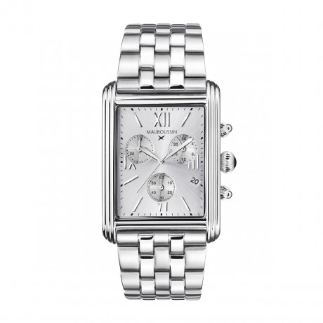 Avenue Victor Hugo watch, Steel, Silver dial