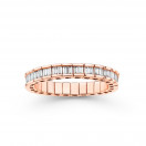 Un Chemin de Vie stretch wedding band, pink gold with baguette-cut diamonds