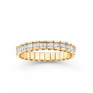 Un Chemin de Vie stretch wedding band, yellow gold with baguette-cut diamonds