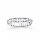 Un Chemin de Vie stretch wedding band, white gold with baguette-cut diamonds