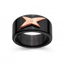 Génération Étoile ring, black ceramic, rose gold and diamond