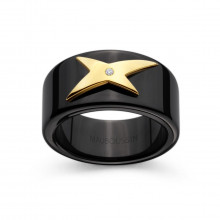 Génération Étoile ring, black ceramic, yellow gold and diamond
