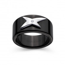 Génération Étoile ring, black ceramic, white gold and diamond