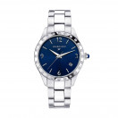 Il est Grand Temps watch, steel, midnight blue dial, diamonds, steel bracelet