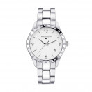 Il est Grand Temps watch, steel, white dial, diamonds, steel bracelet