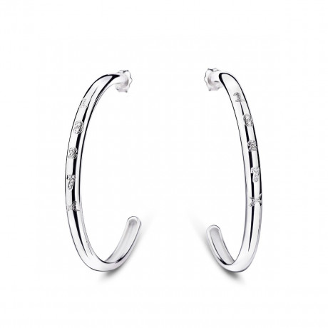 1827 hoop earrings, 925 silver and diamonds