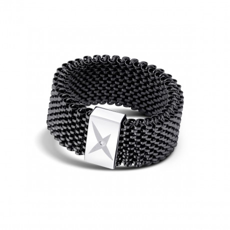 J'ai ce Bonheur ring, Black steel, white gold and diamond