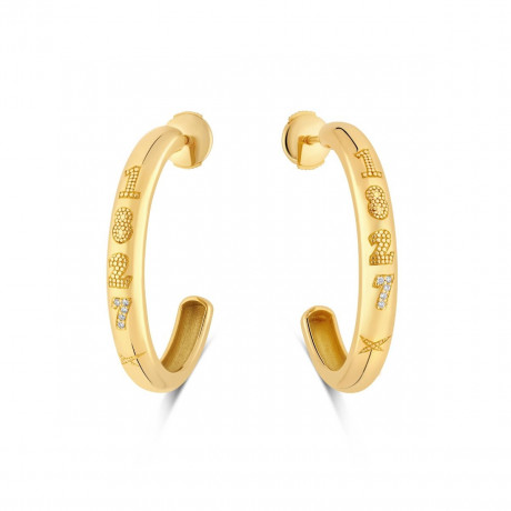 1827 hoop earrings, yellow gold and diamonds