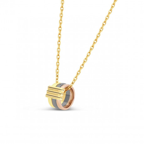 Élégance Française necklace, pink, black and yellow gold