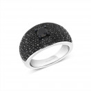 Diam Diam ring in platinum with black diamonds