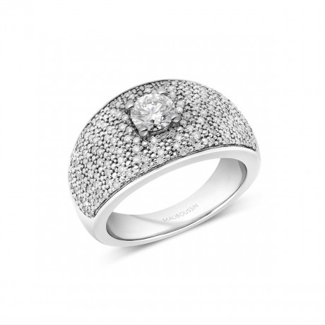 Diam Diam ring in platinum with diamonds