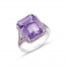 Como 1953 ring in platinum with amethyst and pink sapphires