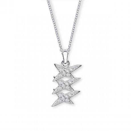 Jolie Môme PM pendant on chain in 925 silver with diamonds