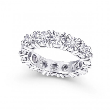 Un déjeuner à Cabourg ring in silver with diamonds