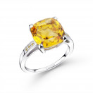 La Madone ring in platinum with citrine and yellow sapphires